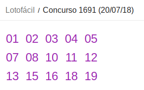 Lotofácil/Concurso 1691 (20/07/18)