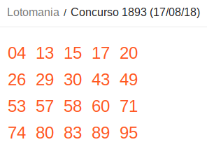 Lotomania/Concurso 1893 (17/08/18)