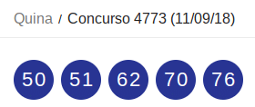 Quina/Concurso 4773 (11/09/18)