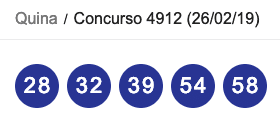 Quina/Concurso 4912 (26/02/19)