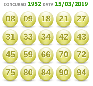 Resultado da Lotomania 1952, 15/03/2019